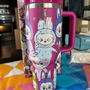 Stanley Pink Purple Blue Labubu Insulated Thermos Mug Cup
